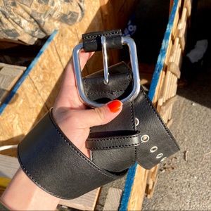 Max Mara Chunky Roller Buckle Leather Belt